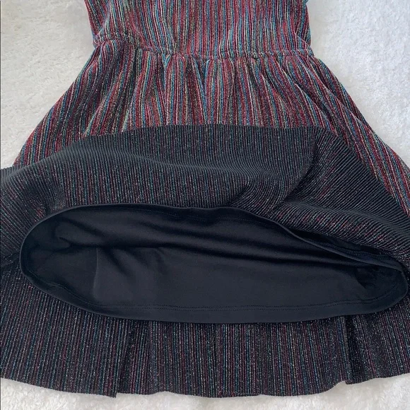 Ava & Yelly 6X Glitter Metallic Striped Dress EUC Red Silver Gold Blue - Picture 13 of 15